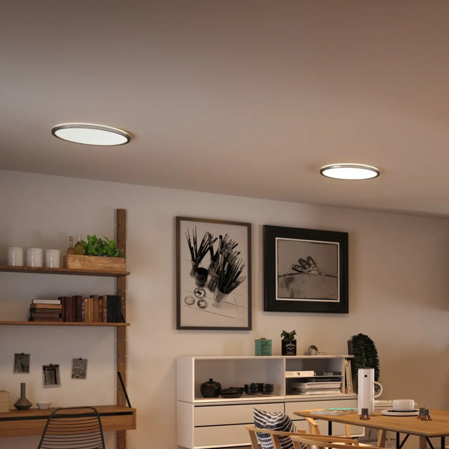 Panel LED Paulmann Atria Shine, cromado, atenuable, Ø 42 cm