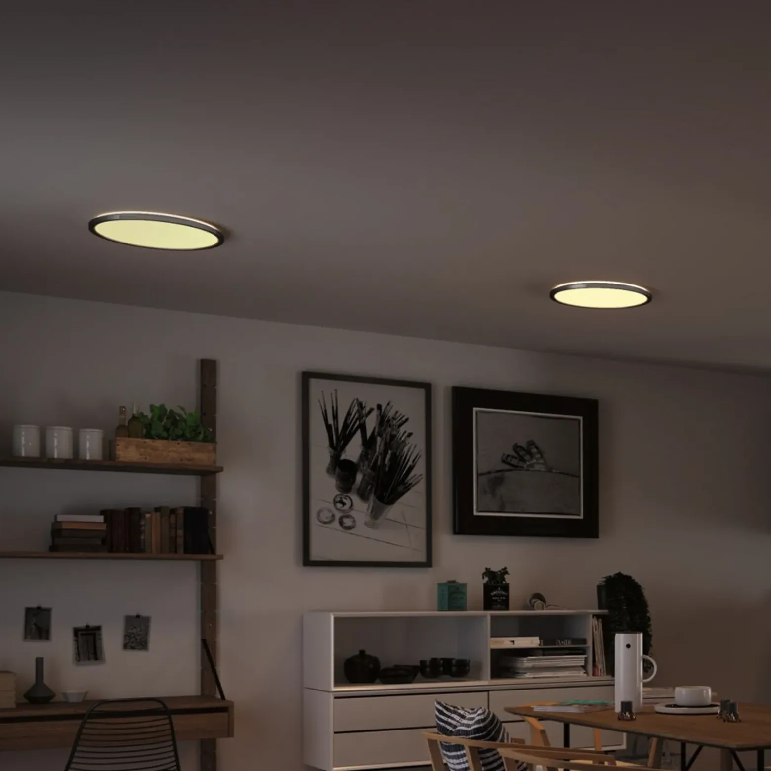Panel LED Paulmann Atria Shine, cromado, atenuable, Ø 42 cm