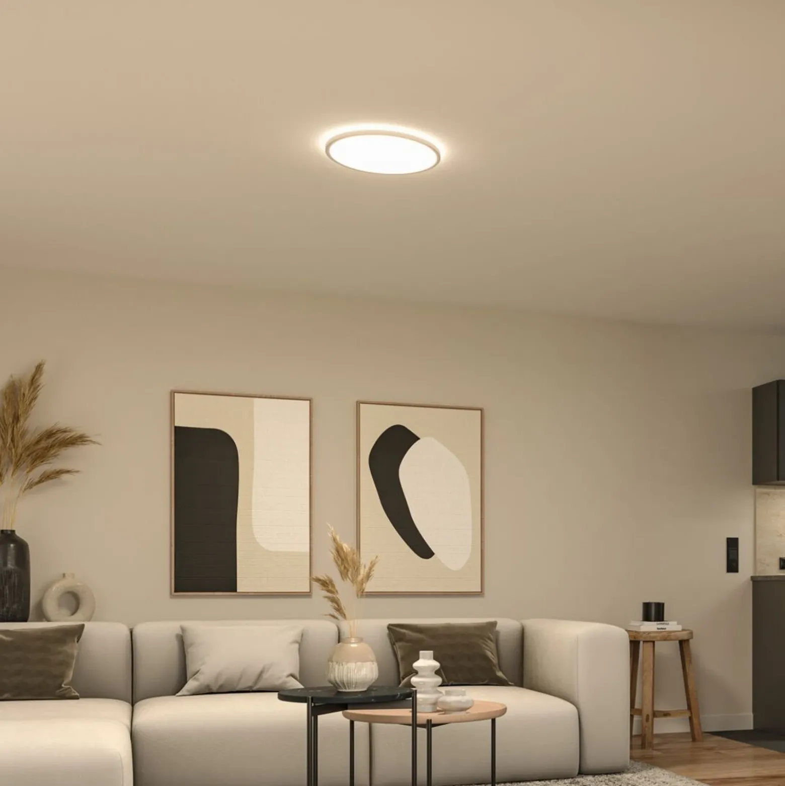 Panel LED Paulmann Atria Shine, Ø 40 cm, blanco, IP20, 3000 K, encendido/apagado