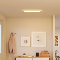 Panel LED Paulmann Atria Shine de 58 cm, acabado madera, IP44, 3000 K,