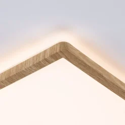 Panel LED Paulmann Atria Shine de 29 cm, acabado madera, IP44, 3000 K,