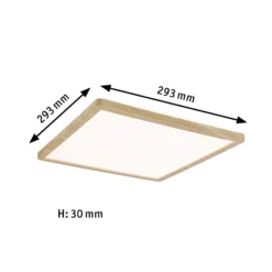 Panel LED Paulmann Atria Shine de 29 cm, acabado madera, IP44, 3000 K,