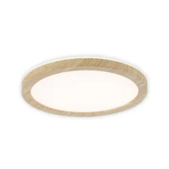 Panel LED Paulmann Atria Shine, Ø 19 cm, acabado madera, IP44, 3000 K,