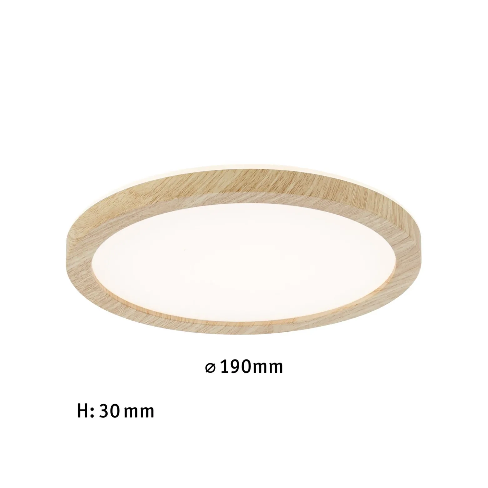 Panel LED Paulmann Atria Shine, Ø 19 cm, acabado madera, IP44, 3000 K,