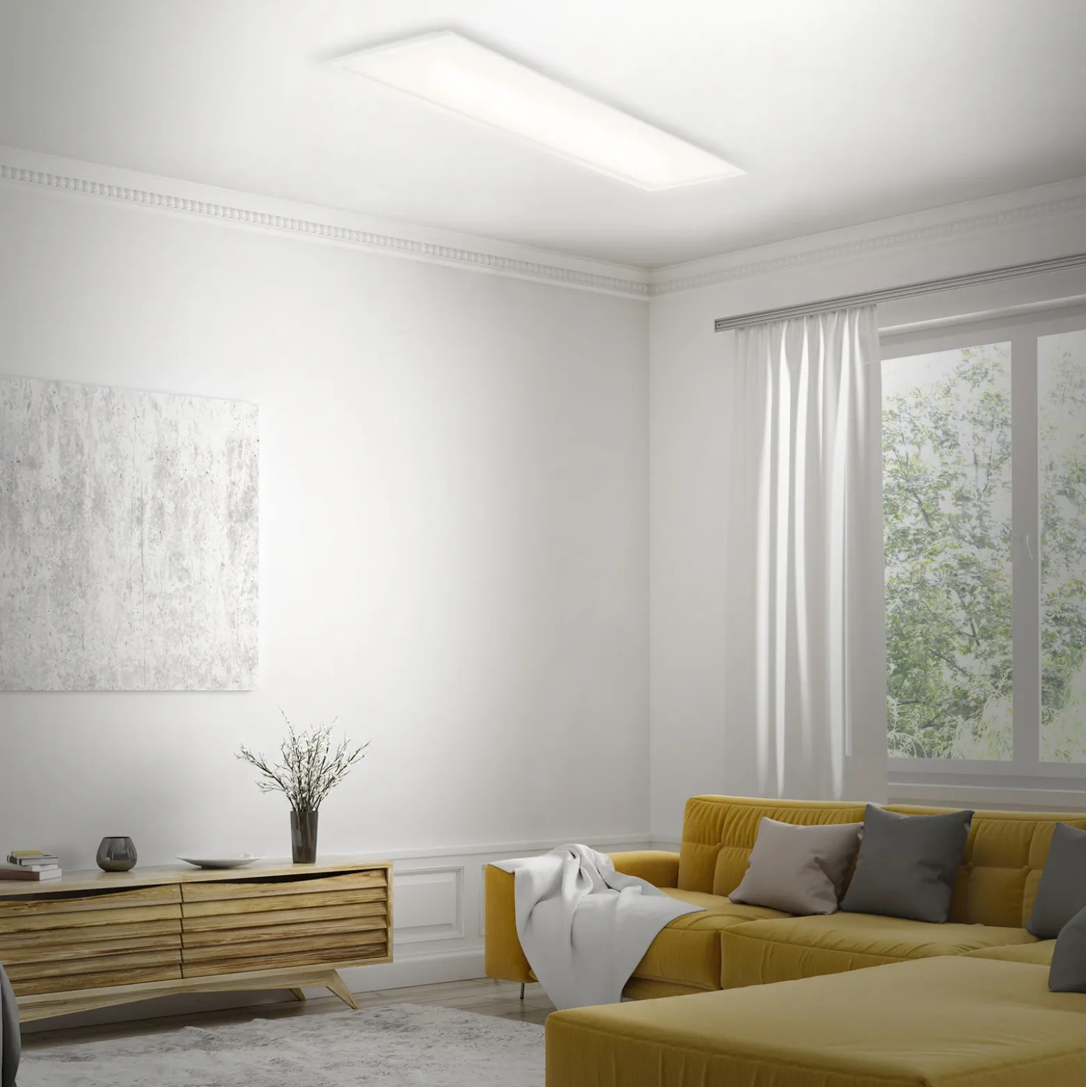 Panel LED Piatto CCT control remoto 100x25 blanco