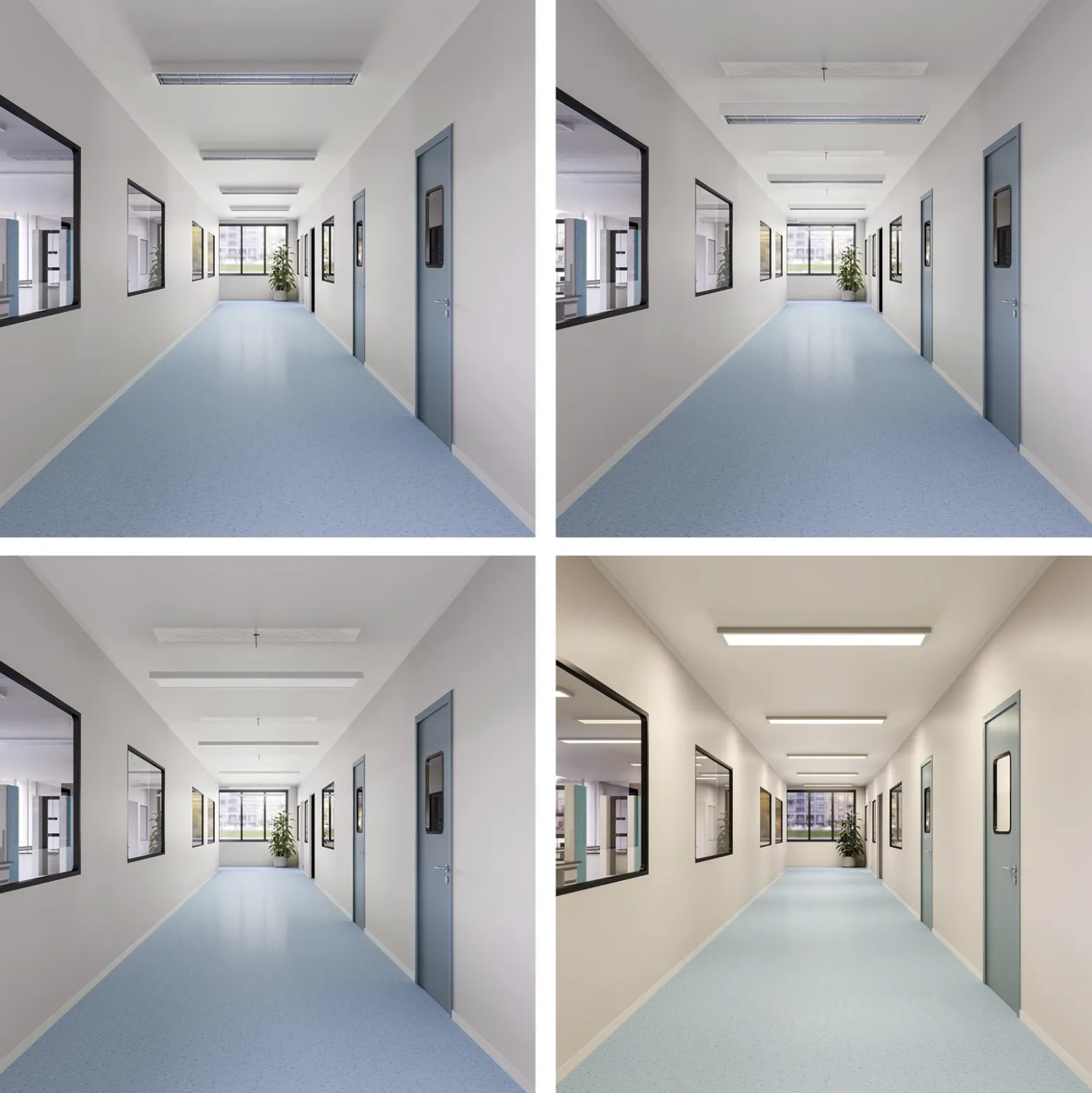 Panel LED PRO OFFICE SANO, 153 x 33 cm, DALI blanco metal CCT
