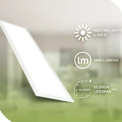 Panel LED Simple A, blanco, 100 x 25 cm, metal, 4000 K