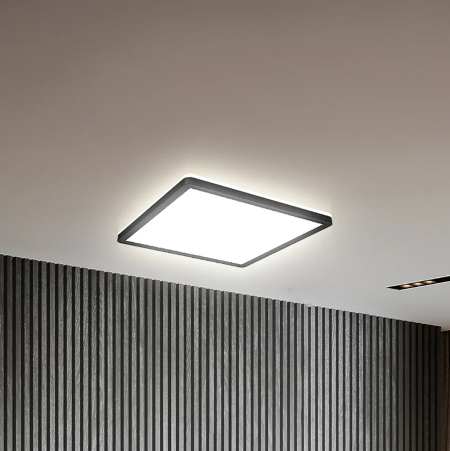 Panel LED Slim Control Remoto RGBW, 29 x 29 cm, negro, retroiluminación