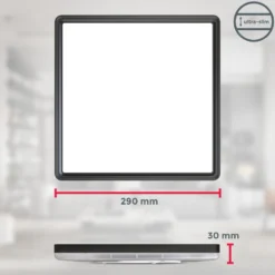 Panel LED Slim Control Remoto RGBW, 29 x 29 cm, negro, retroiluminación