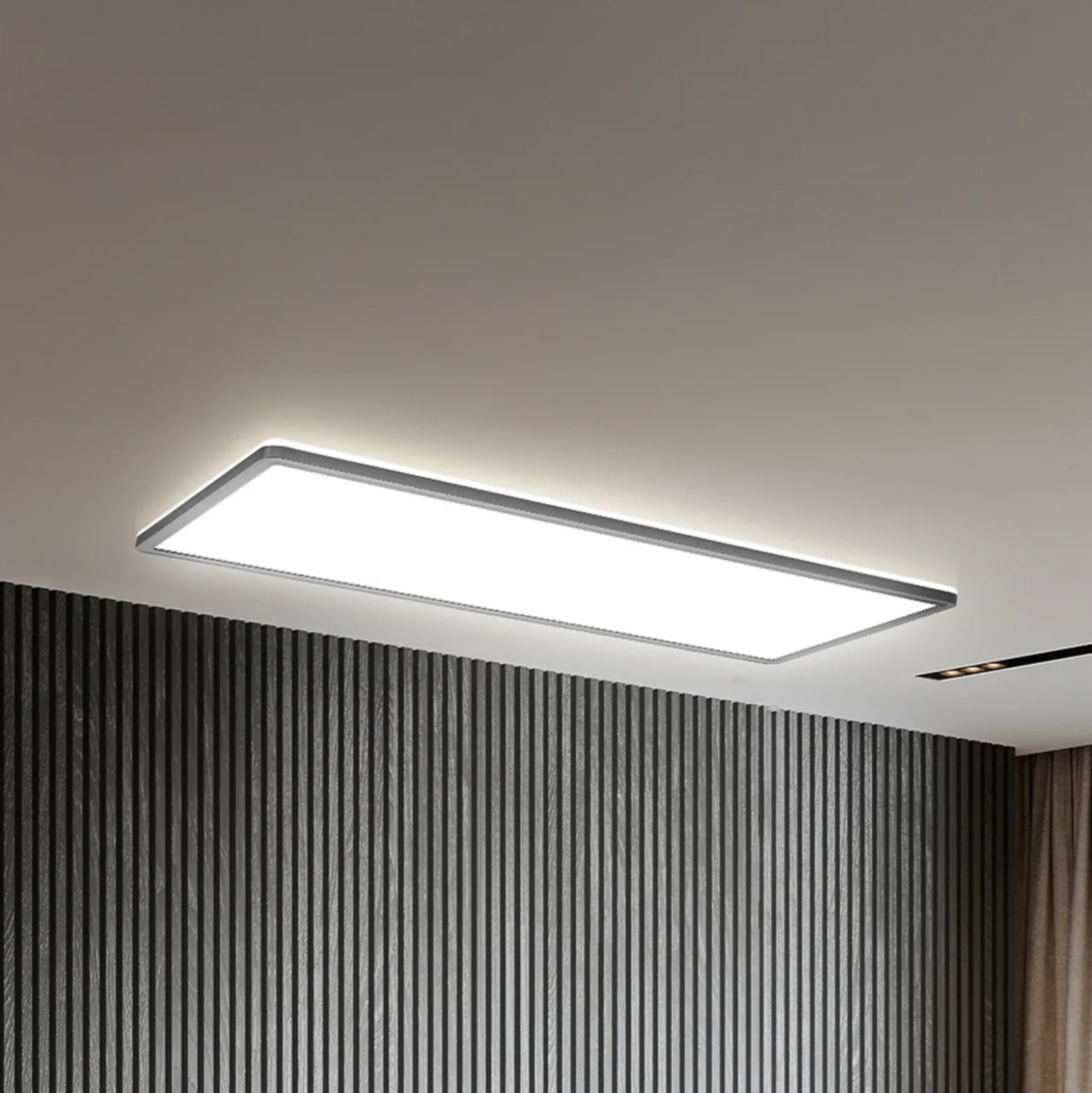 Panel LED Slim Control Remoto RGBW, 58 x 20 cm, negro, retroiluminación