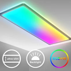 Panel LED Slim Control Remoto RGBW, 58 x 20 cm, negro, retroiluminación
