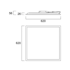 Panel LED Start de Sylvania, 62,5 x 62,5 cm, 840, DALI, 30 W
