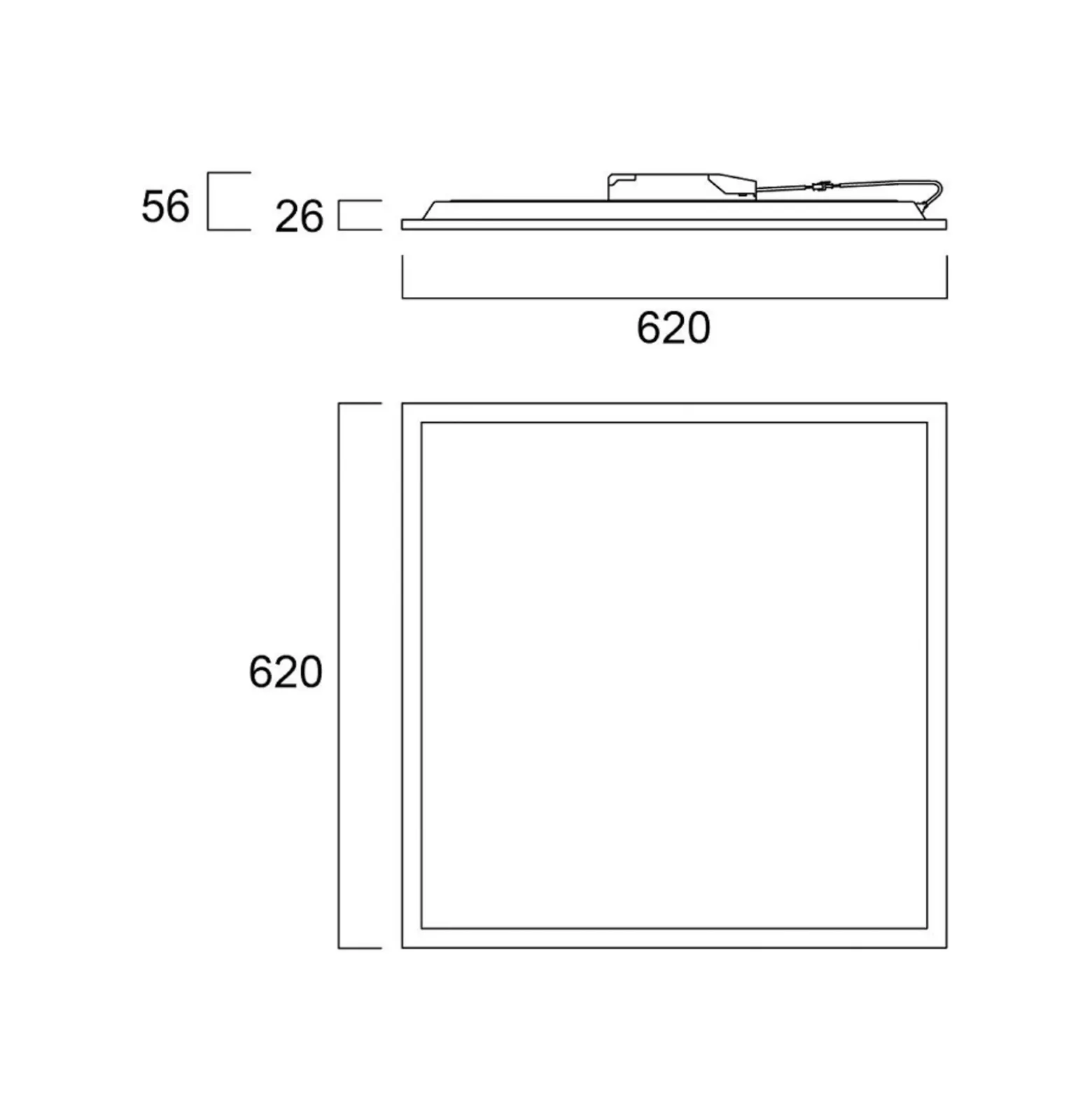 Panel LED Start de Sylvania, 62,5 x 62,5 cm, 840, DALI, 30 W