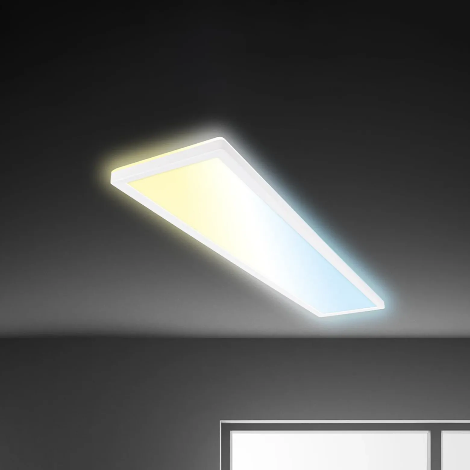 Panel LED Tava CCT, blanco, 98 x 20 cm, retroiluminado, plástico