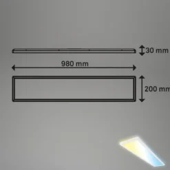 Panel LED Tava CCT, blanco, 98 x 20 cm, retroiluminado, plástico