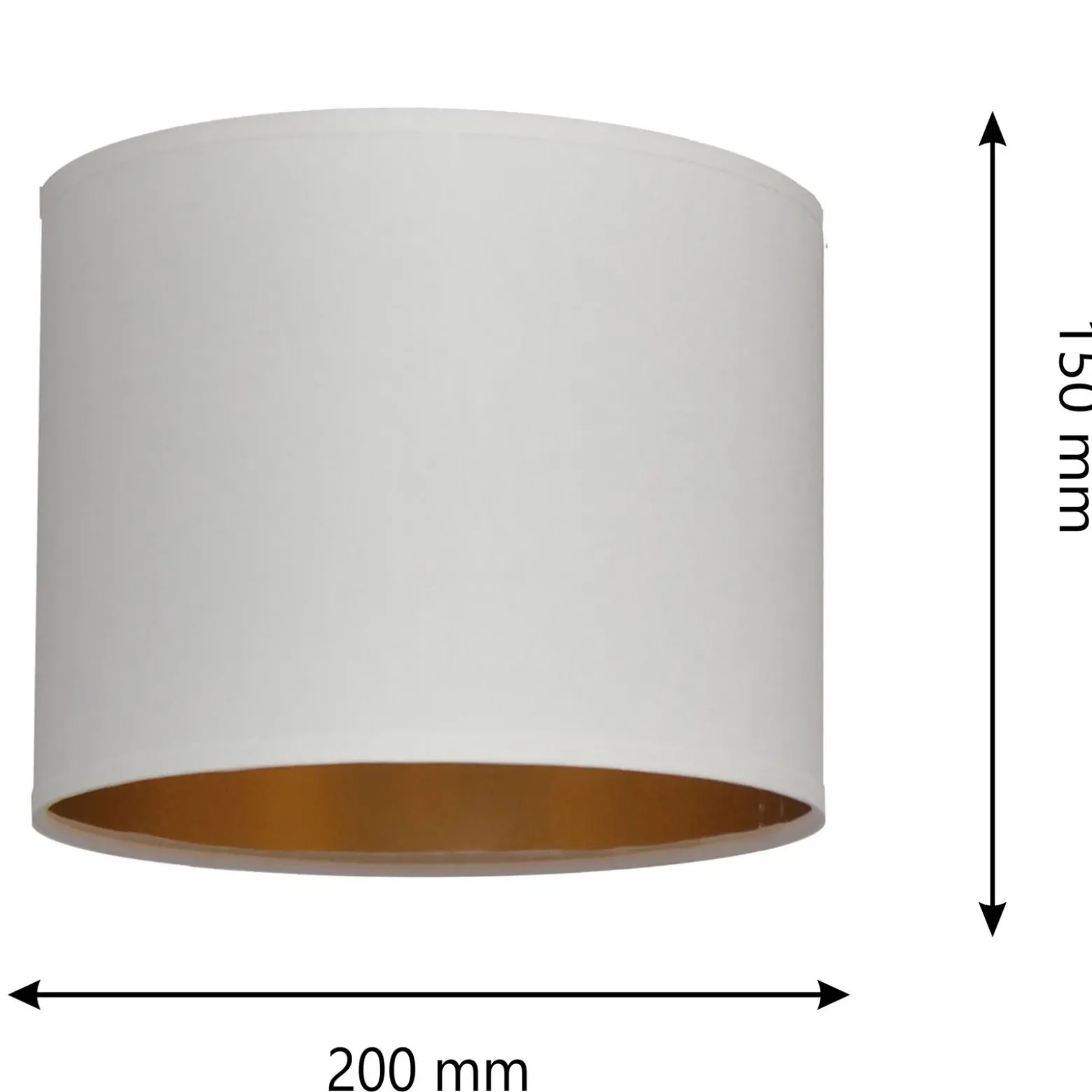 Pantalla Alba, Ø 20 cm, E27, blanco/dorado