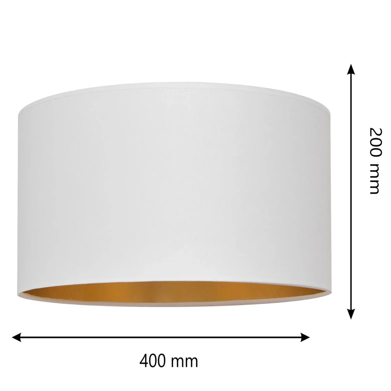 Pantalla Alba, Ø 40 cm, E27, blanco/dorado