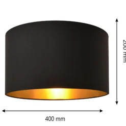 Pantalla Alba, Ø 40 cm, E27, negro/dorado
