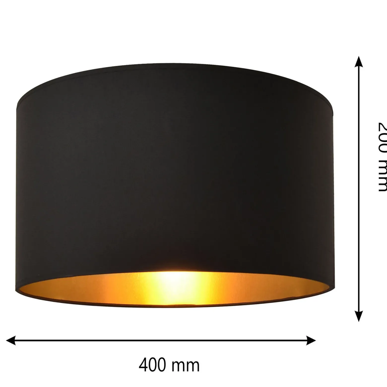 Pantalla Alba, Ø 40 cm, E27, negro/dorado