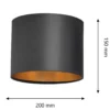 Pantalla Alba, Ø 20 cm, E27, negro/dorado