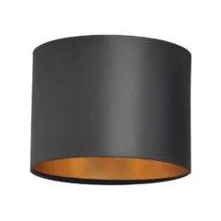 Pantalla Alba, Ø 20 cm, E27, negro/dorado