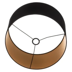 Pantalla Alba, Ø 45 cm, E27, negro/dorado