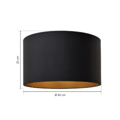 Pantalla Alba, Ø 45 cm, E27, negro/dorado