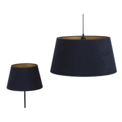 Pantalla Cone Altura 18 cm, azul oscuro/dorado