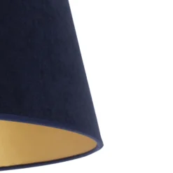 Pantalla Cone Altura 18 cm, azul oscuro/dorado