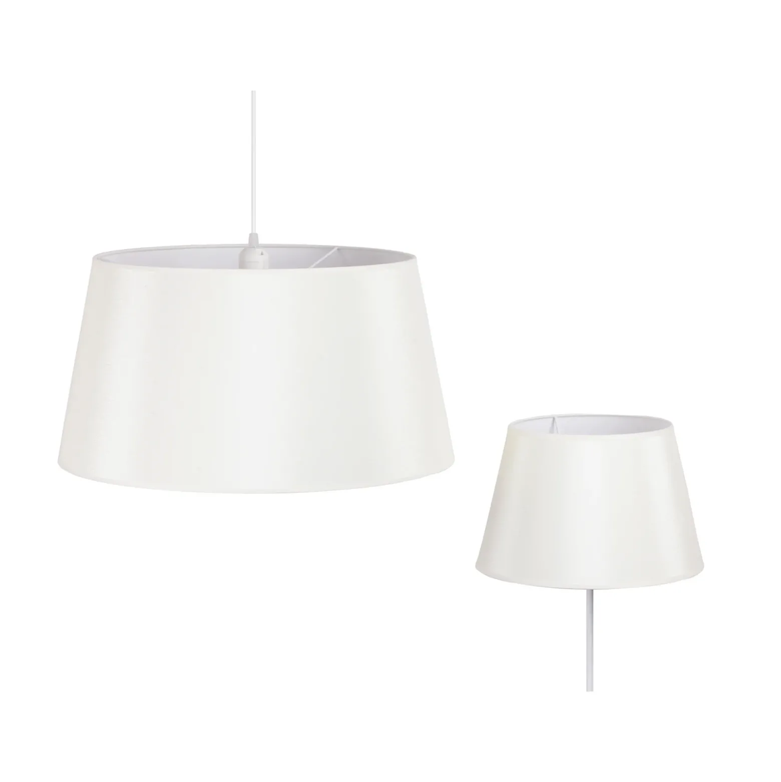 Pantalla Cone Altura 25,5 cm, chintz crudo/blanco