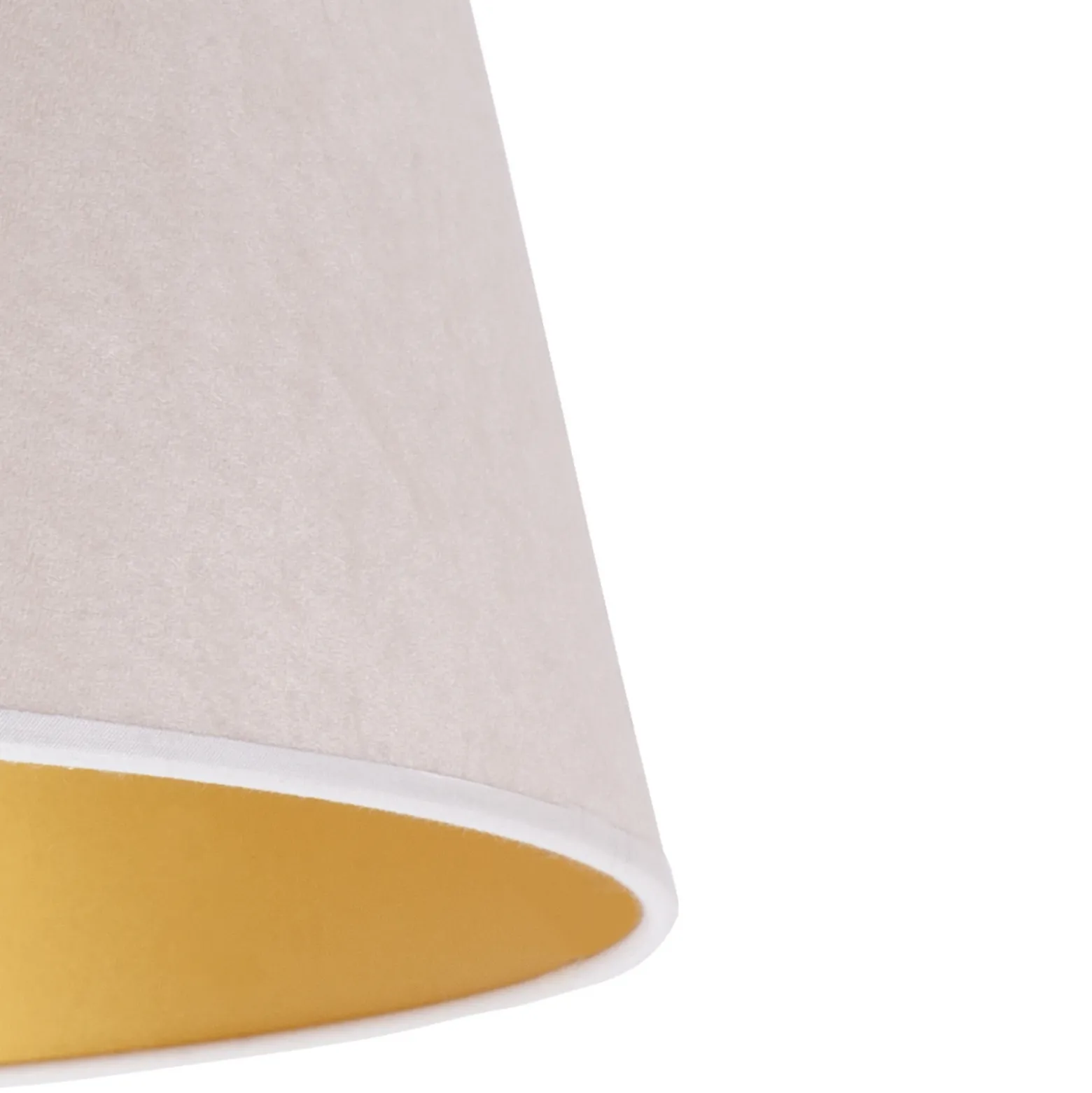 Pantalla Cone Altura 25,5 cm, crudo/dorado