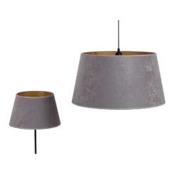 Pantalla Cone Altura 18 cm, gris/dorado