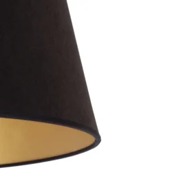 Pantalla Cone Altura 25,5 cm, negro/dorado
