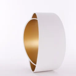 Pantalla de lámpara Chloe, Ø 50 cm, exterior blanco, interior dorado