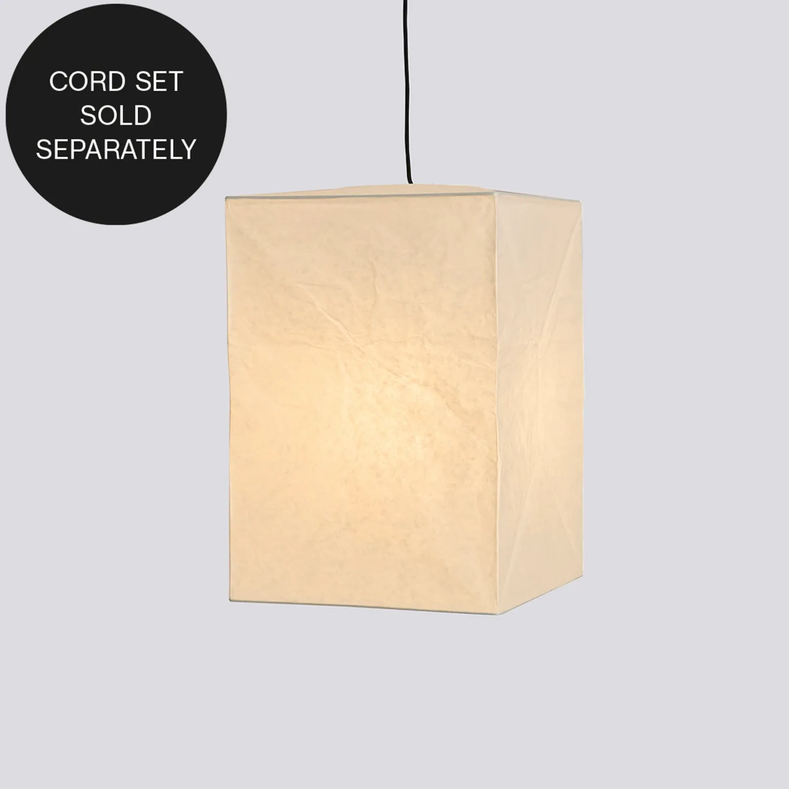 Pantalla de lámpara HAY Cube, altura 55 cm, blanca, de papel