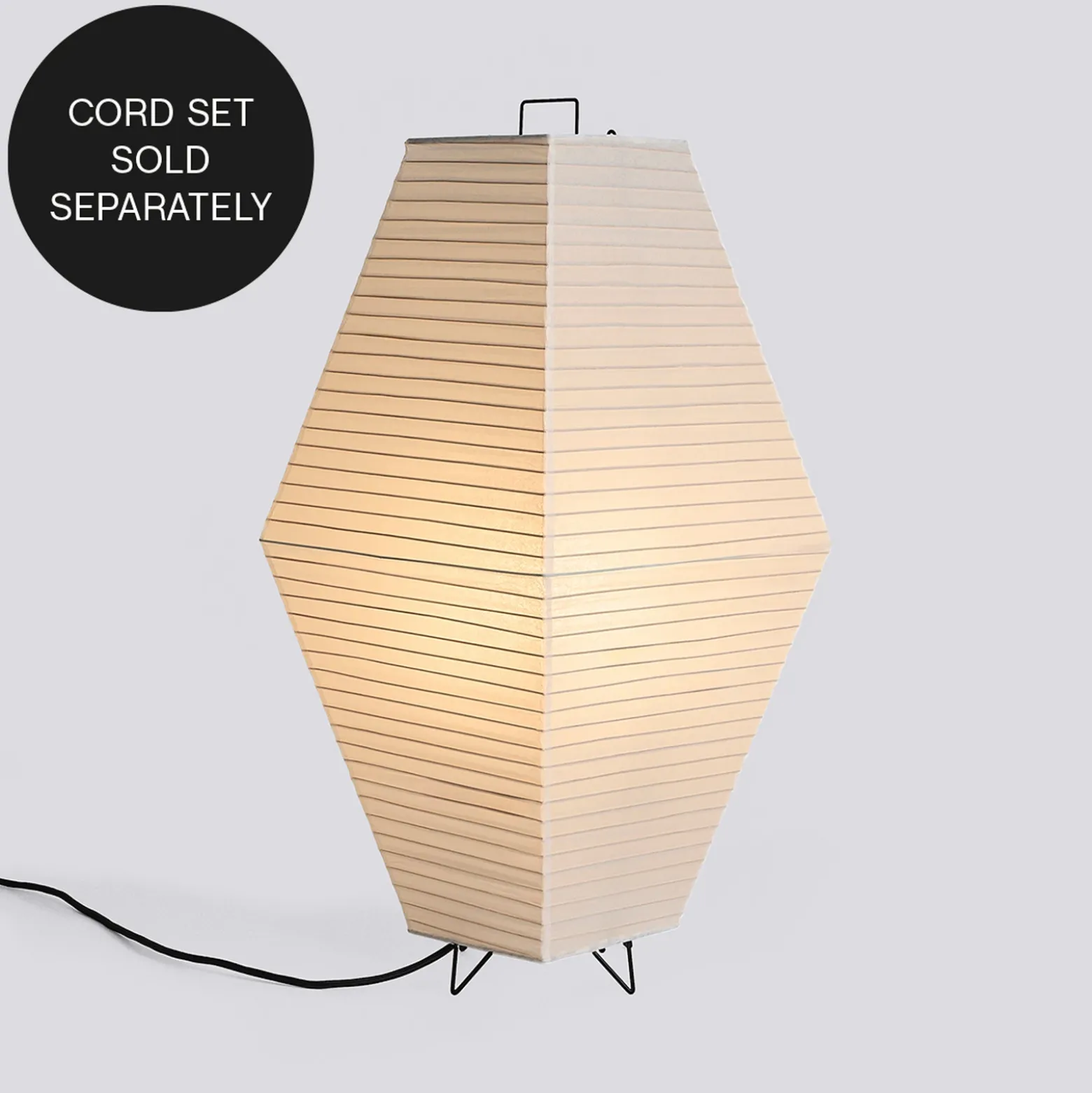 Pantalla de lámpara HAY Prism, altura 66 cm, blanca, de papel