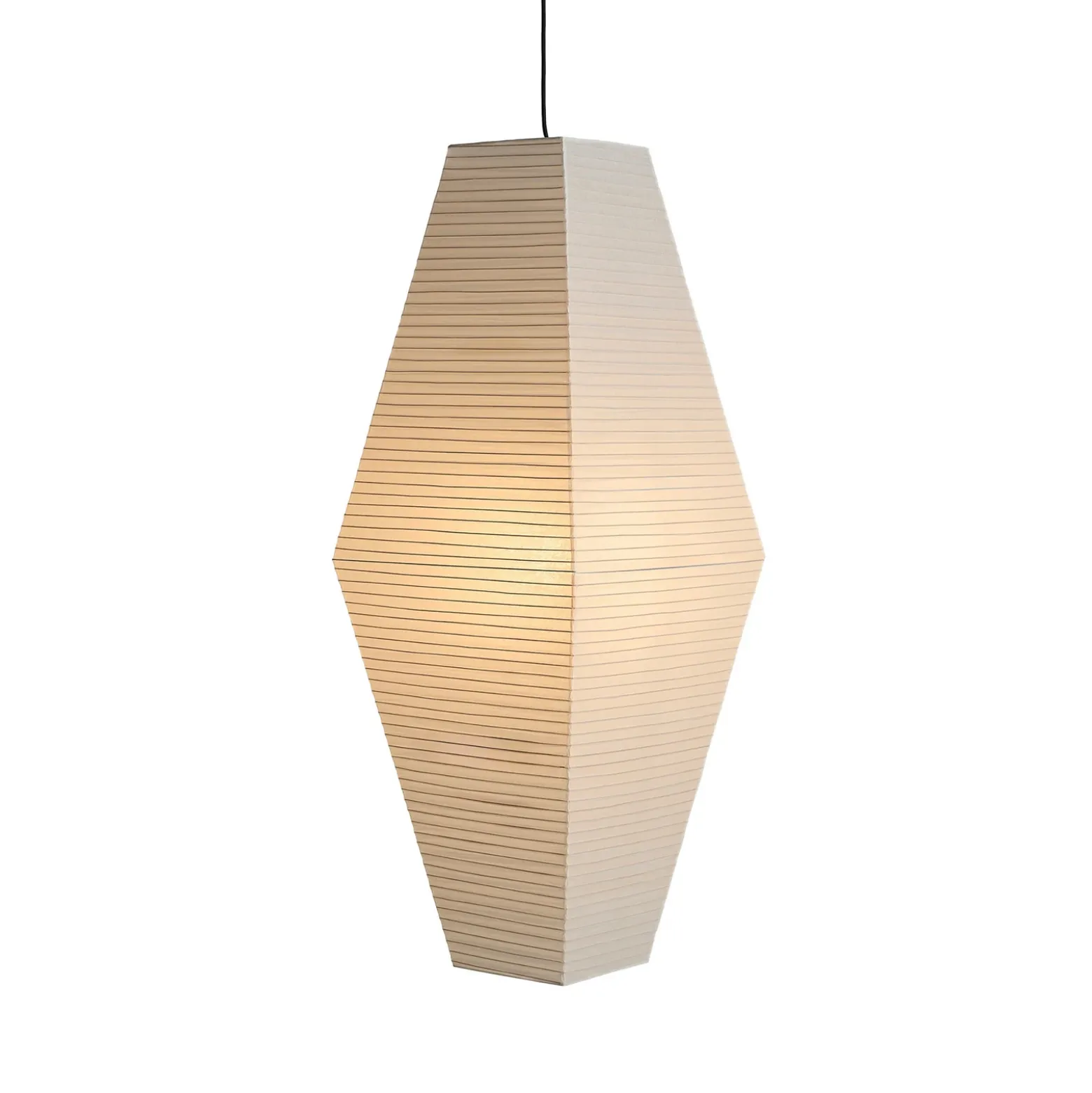 Pantalla de lámpara HAY Prism, altura 110 cm, blanca, papel