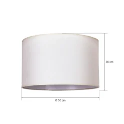 Pantalla de lámpara «Roller», de algodón color crudo, Ø 50 cm, altura 30 cm