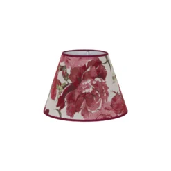 Pantalla de lámpara «Sofía», 21 cm de altura, con estampado floral rojo