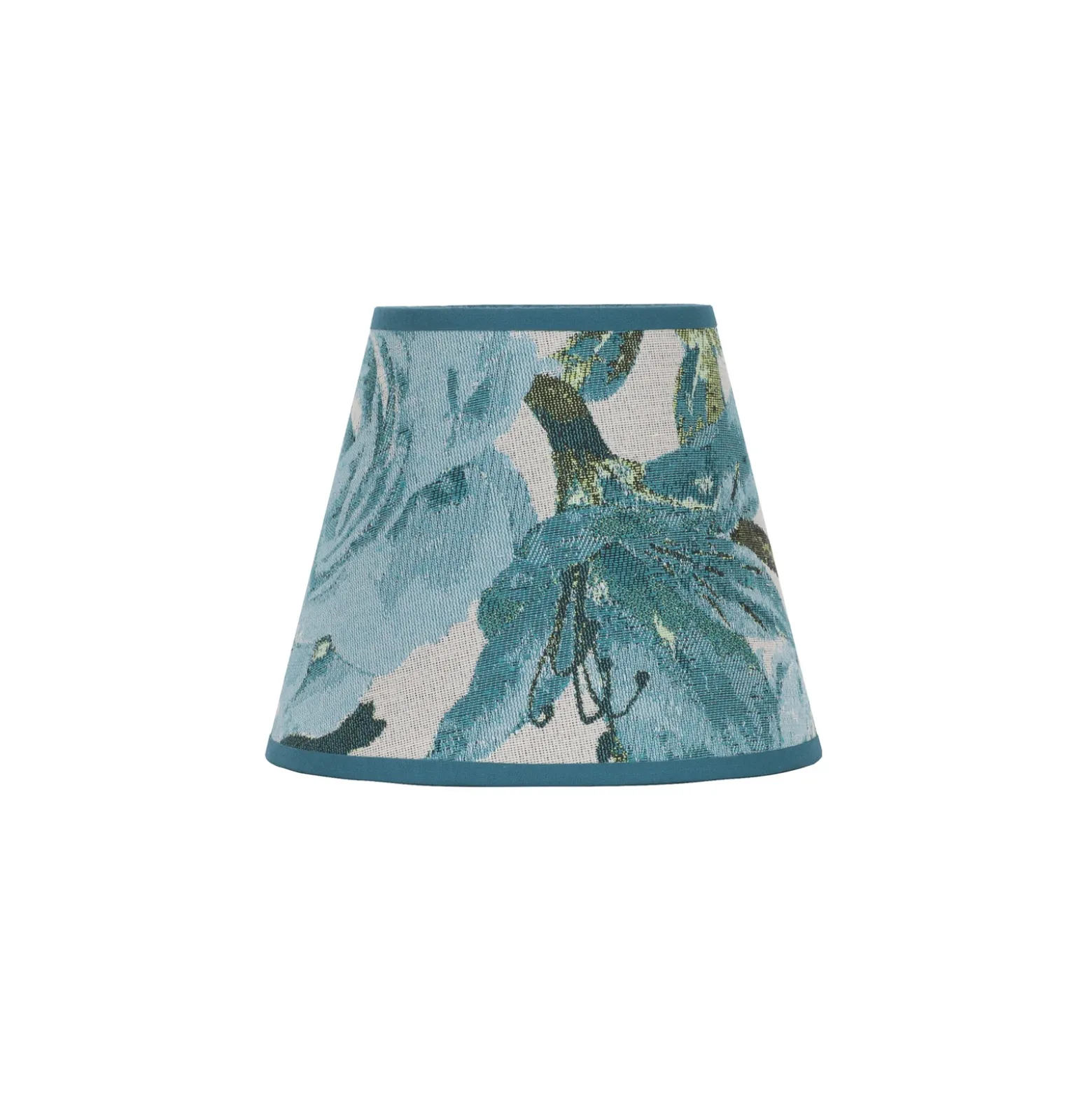 Pantalla de lámpara Sofia Altura 15,5 cm Estampado floral turquesa
