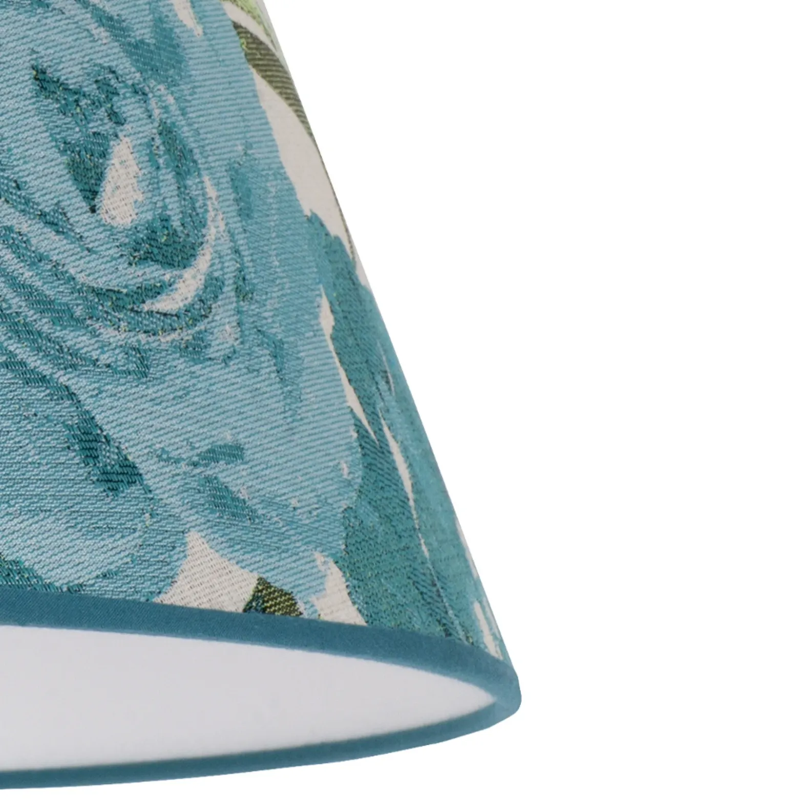 Pantalla de lámpara Sofia Altura 15,5 cm Estampado floral turquesa