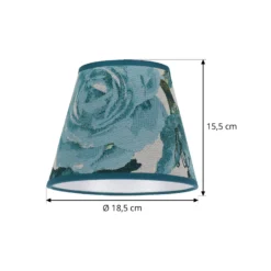 Pantalla de lámpara Sofia Altura 15,5 cm Estampado floral turquesa