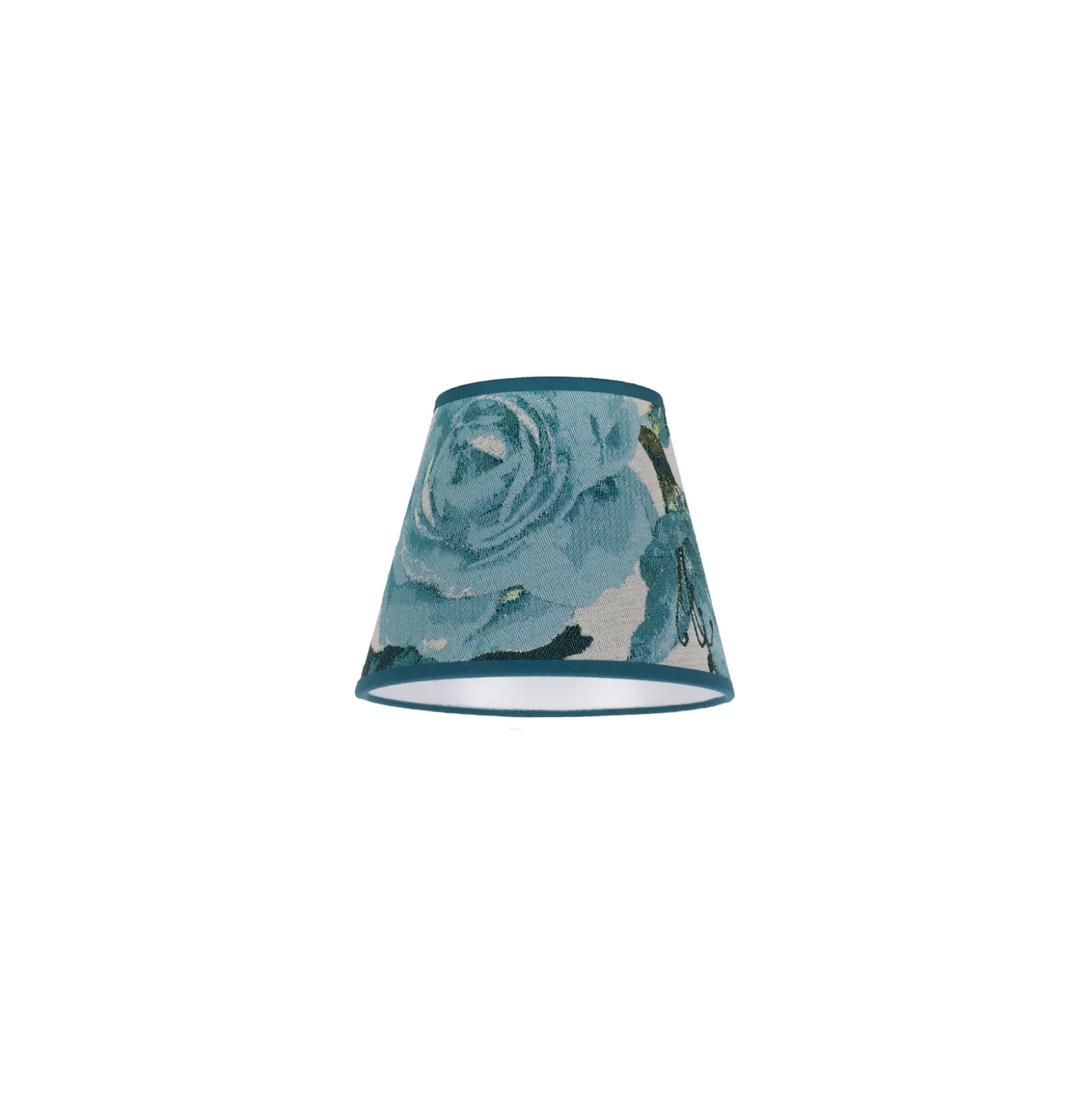 Pantalla de lámpara Sofia Altura 15,5 cm Estampado floral turquesa