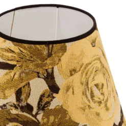 Pantalla de lámpara Sofia, altura 25 cm, estampado floral amarillo