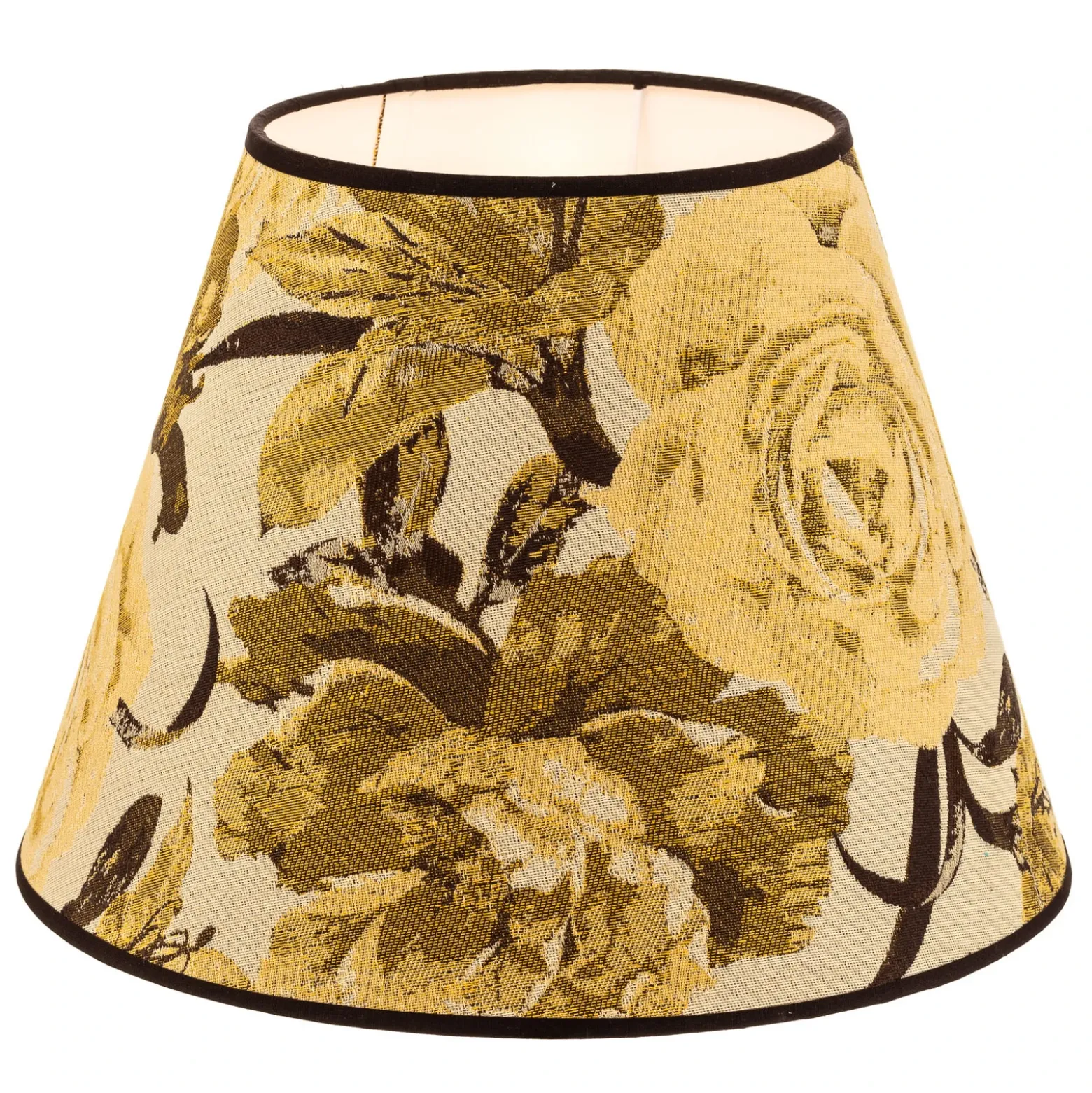 Pantalla de lámpara Sofia, altura 25 cm, estampado floral amarillo