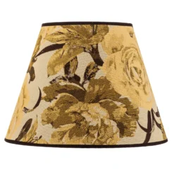 Pantalla de lámpara Sofia, altura 25 cm, estampado floral amarillo