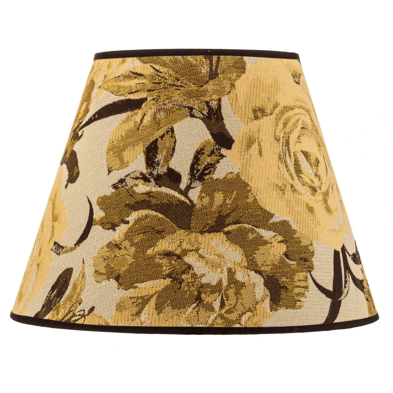 Pantalla de lámpara Sofia, altura 25 cm, estampado floral amarillo
