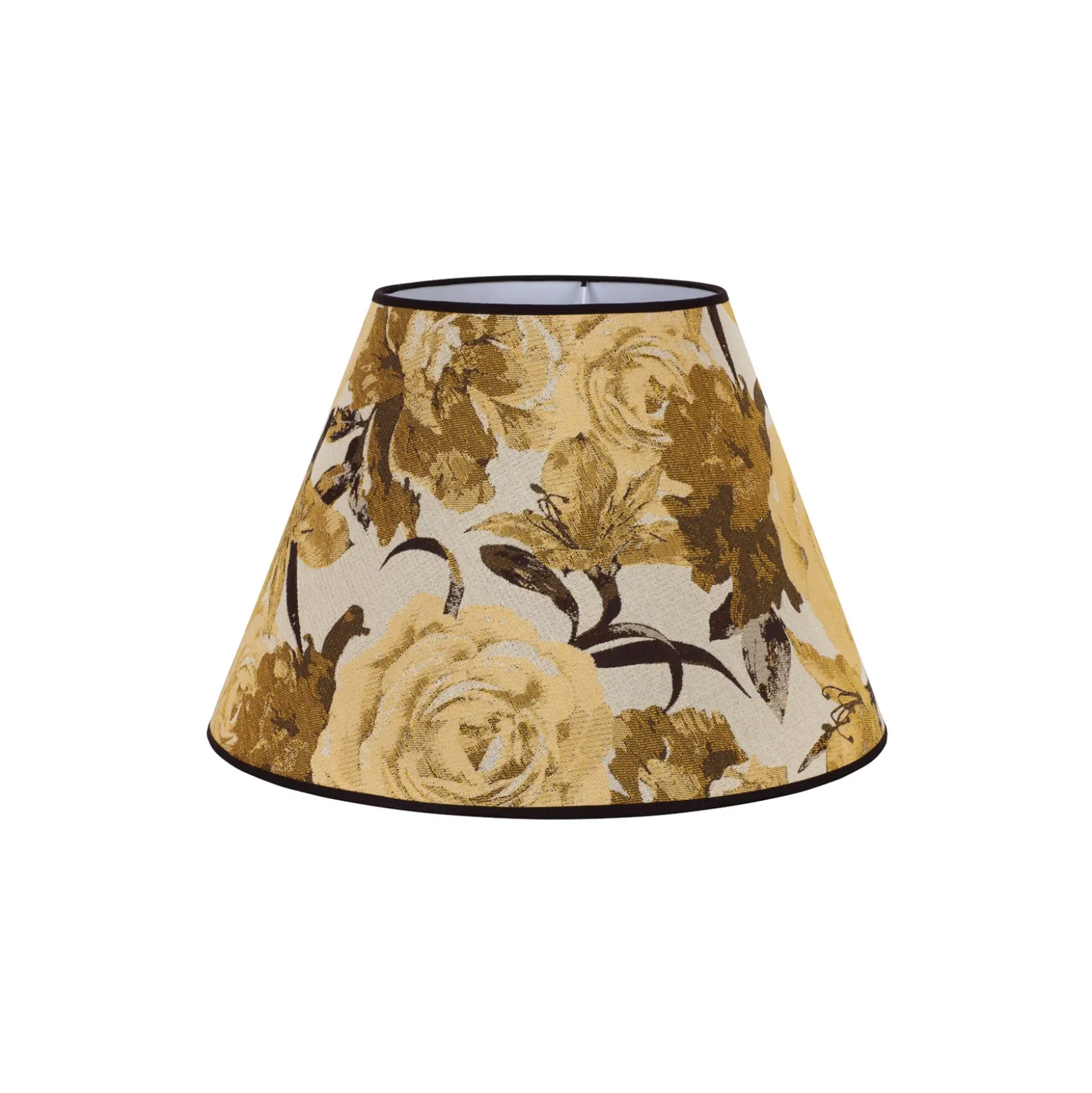 Pantalla de lámpara Sofia, altura 25 cm, estampado floral amarillo
