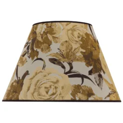 Pantalla de lámpara Sofia, altura 25 cm, estampado floral amarillo