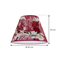 Pantalla de lámpara Sofia, altura 25 cm, estampado floral rojo